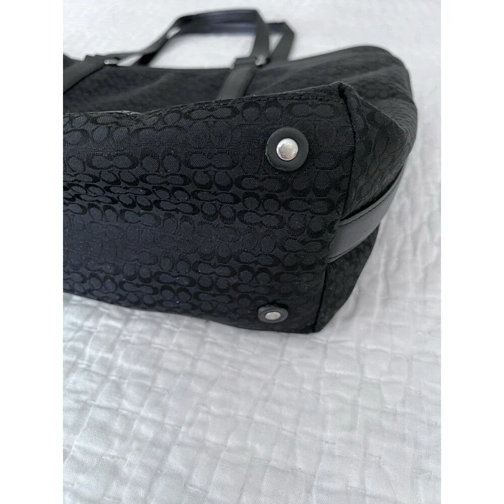 COACH Large Black Canvas Logo Laptop Work Bag